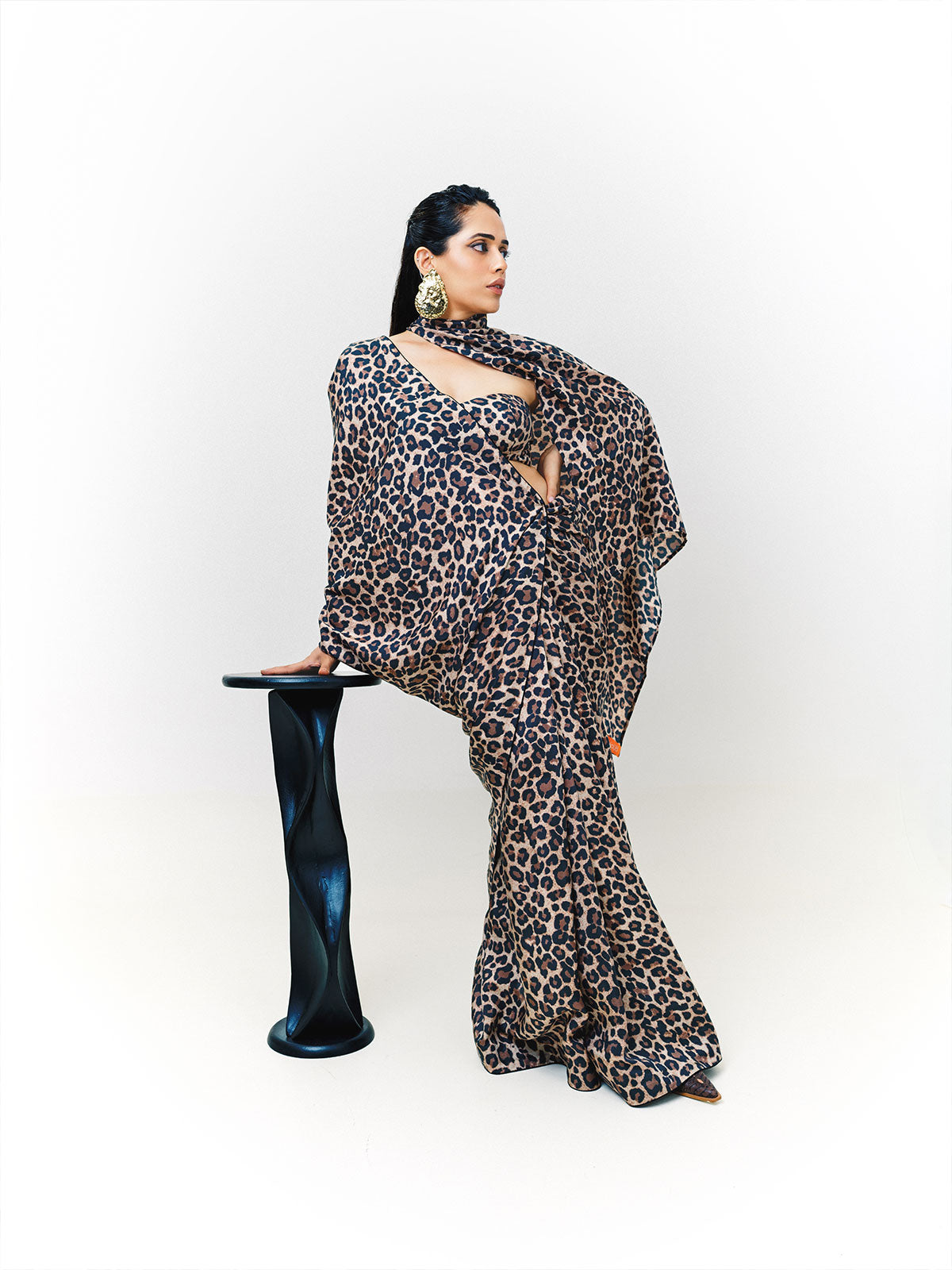 The Cheetah Print Saree