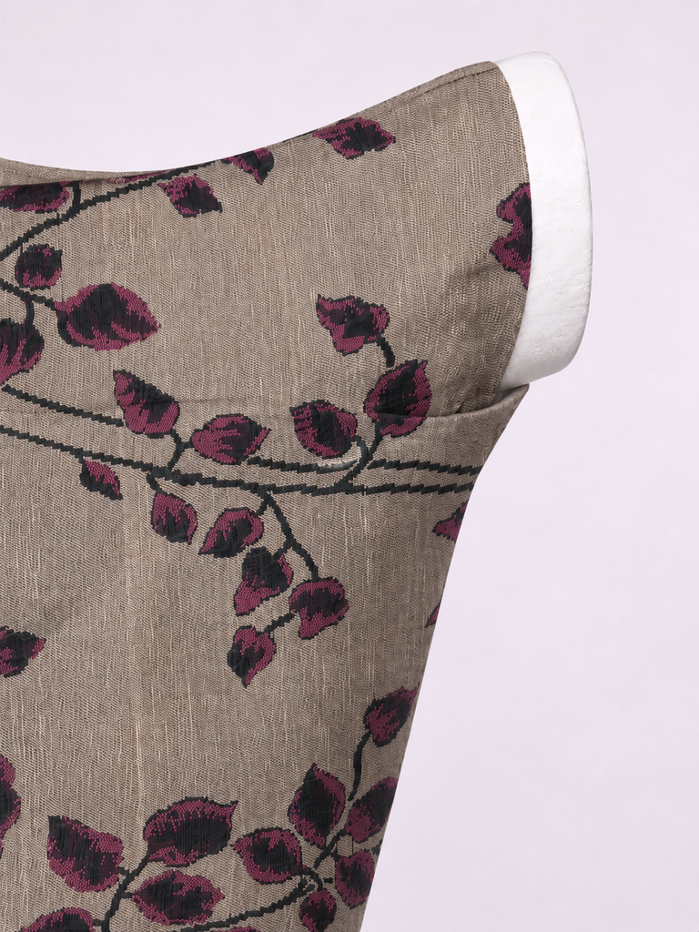 Handwoven Brown Banarasi Emboss Blouse Fabric