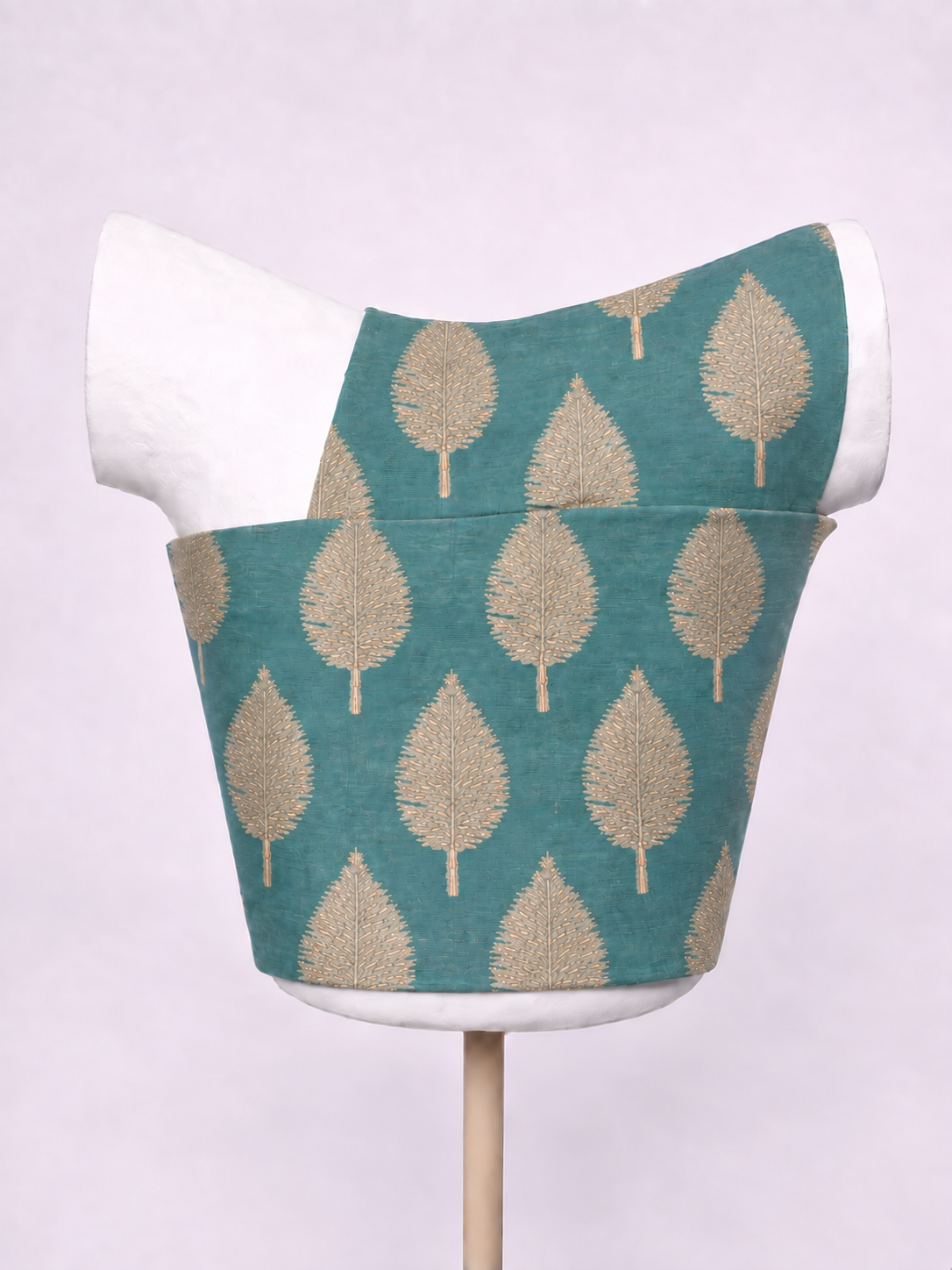 Handwoven Teal Blue Cutwork Blouse Fabric