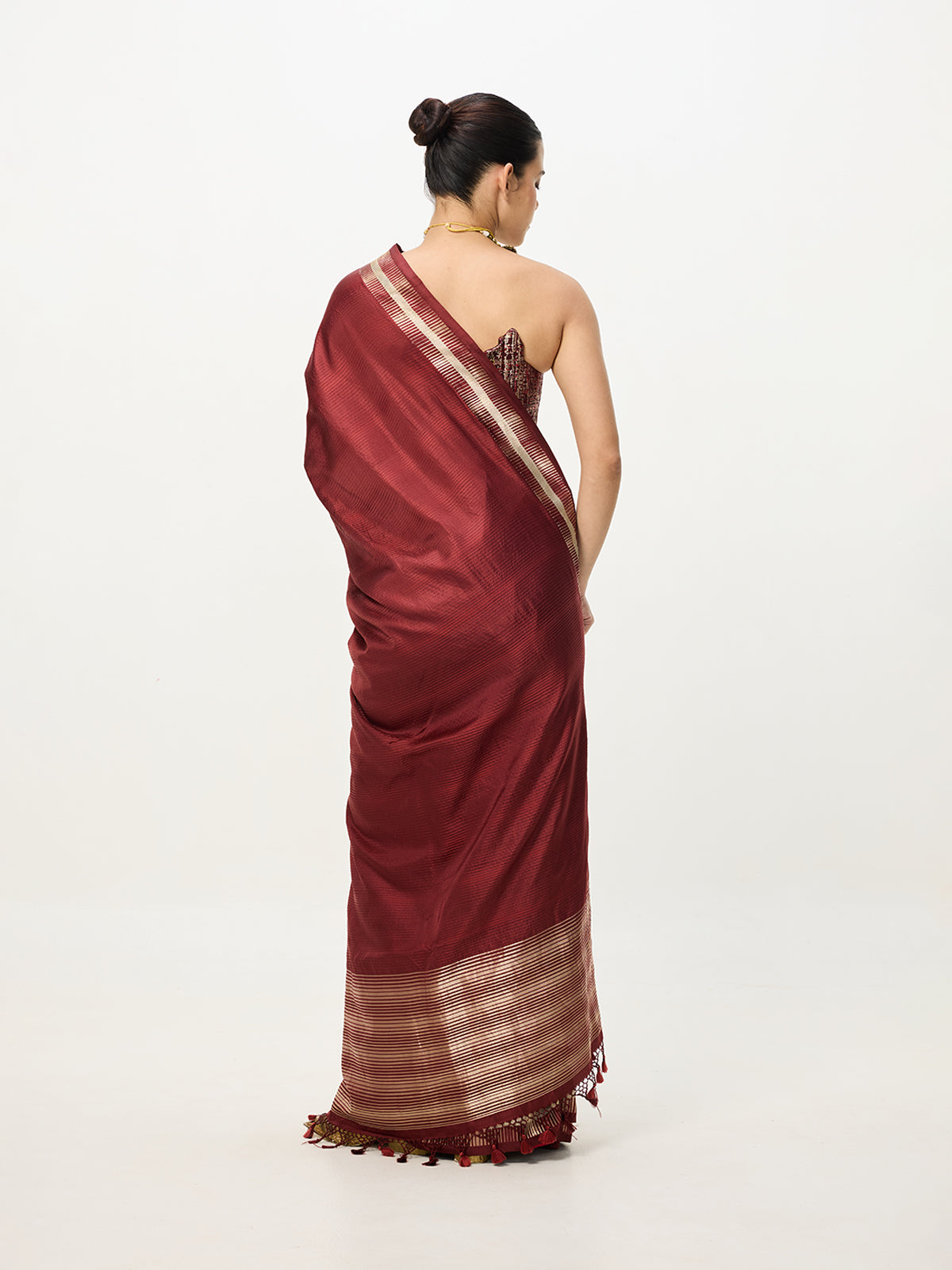Handwoven Rustic Red Banarasi Saree