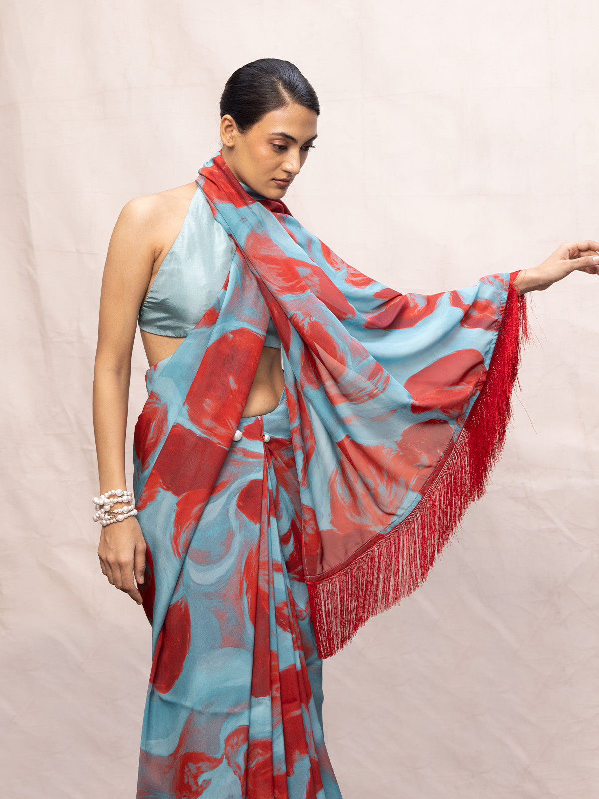 Multicolour Chiffon Digital Print Saree