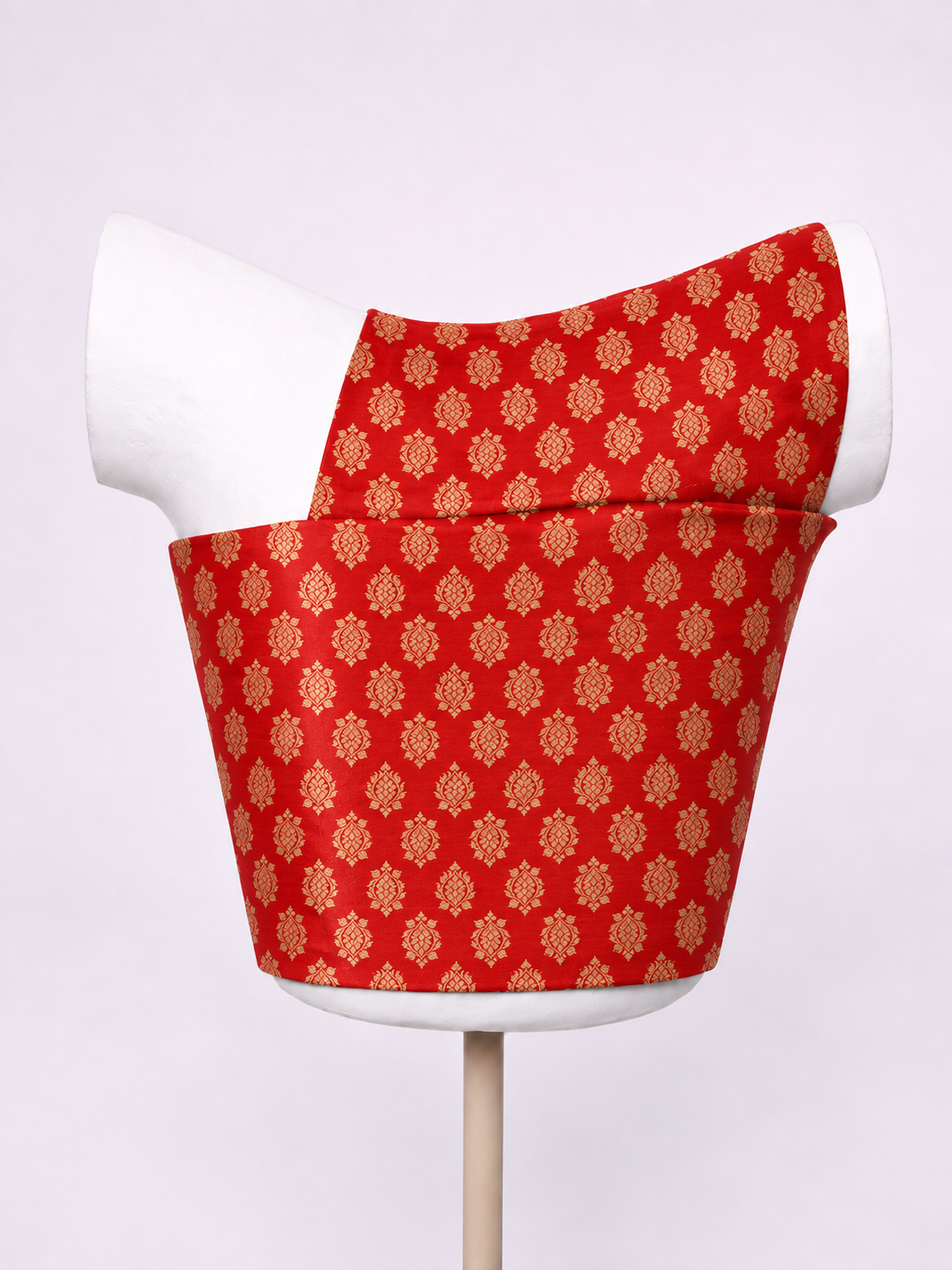 Handwoven Crimson Cutwork Blouse Fabric