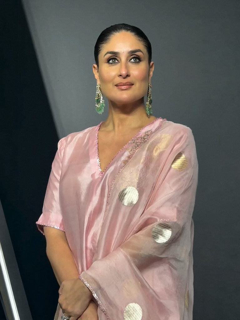 Handwoven Pink Silk Banarasi Suit