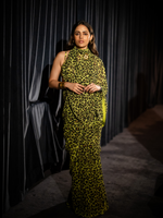 Green Leopard Print Saree