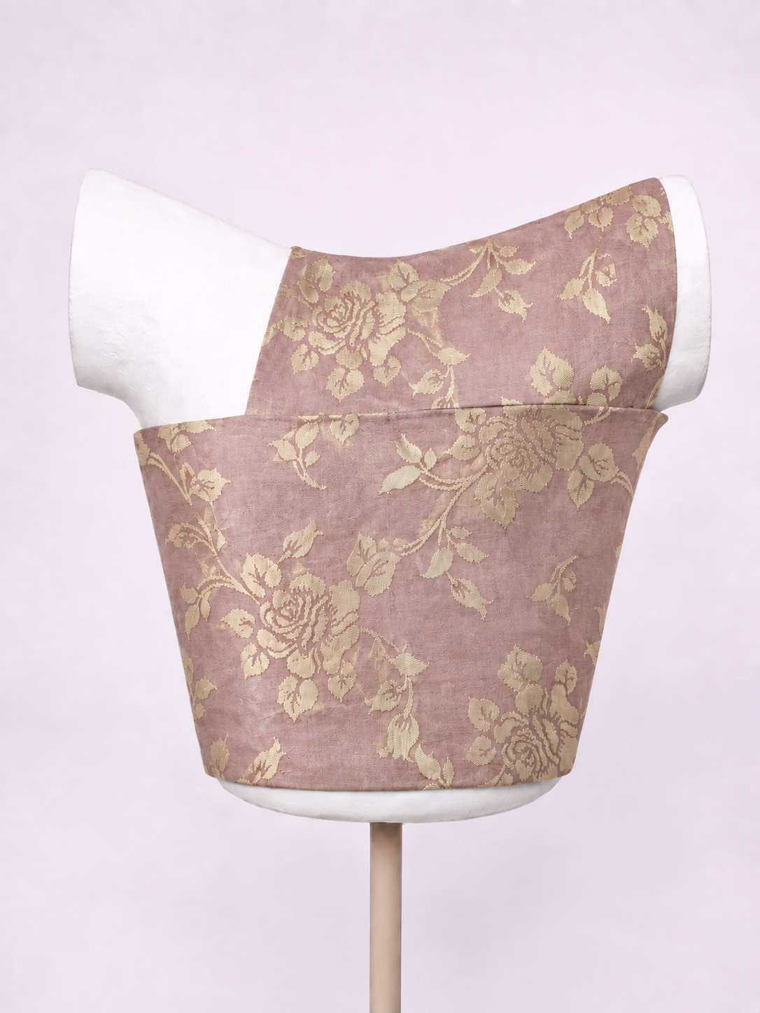 Handwoven Peach Cutwork Blouse Fabric