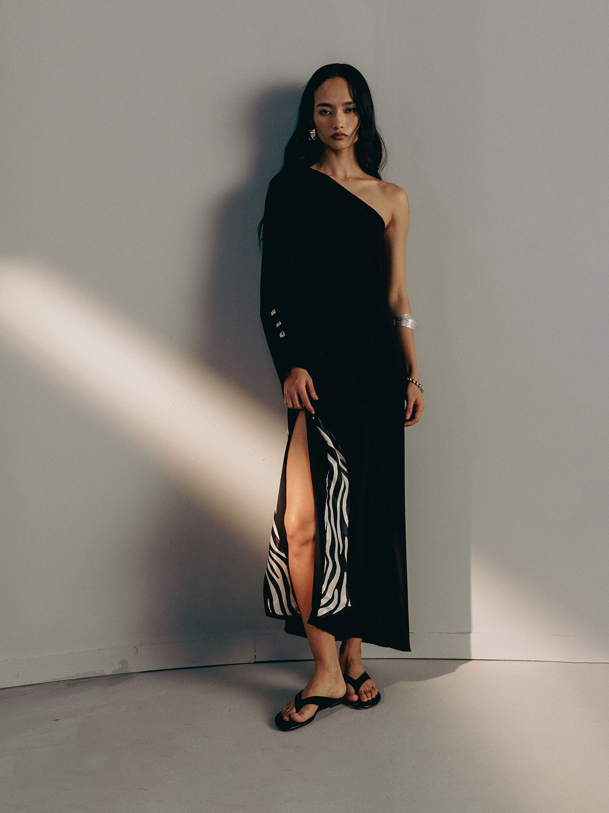NOIR ONE SHOULDER DRESS