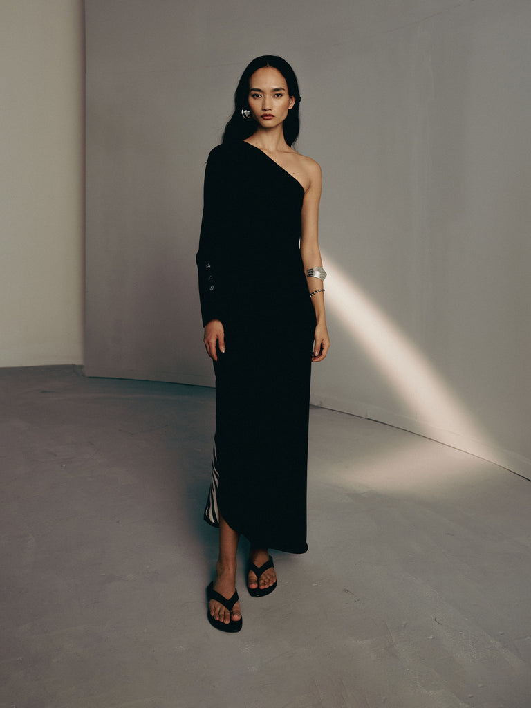 NOIR ONE SHOULDER DRESS