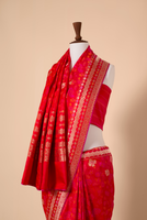 Jacqueline Fernandez in Handwoven Red Silk Sari