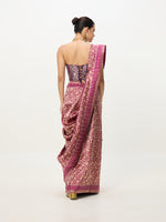 Handwoven Deep Purple Banarasi Emboss Saree