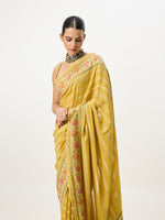 Handwoven Mustard Cutwork Banarasi Saree