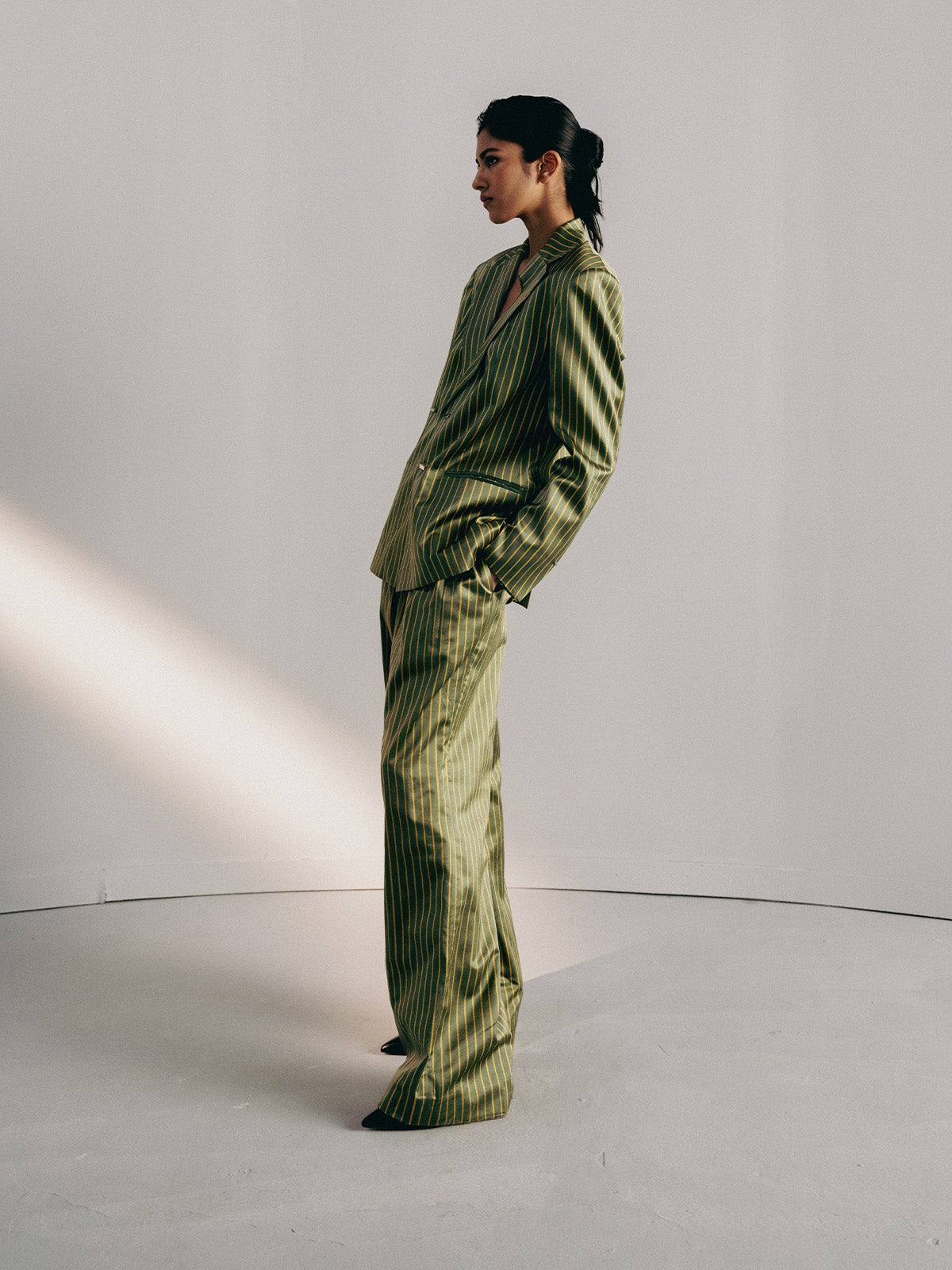 GREEN STRIPE PANTS