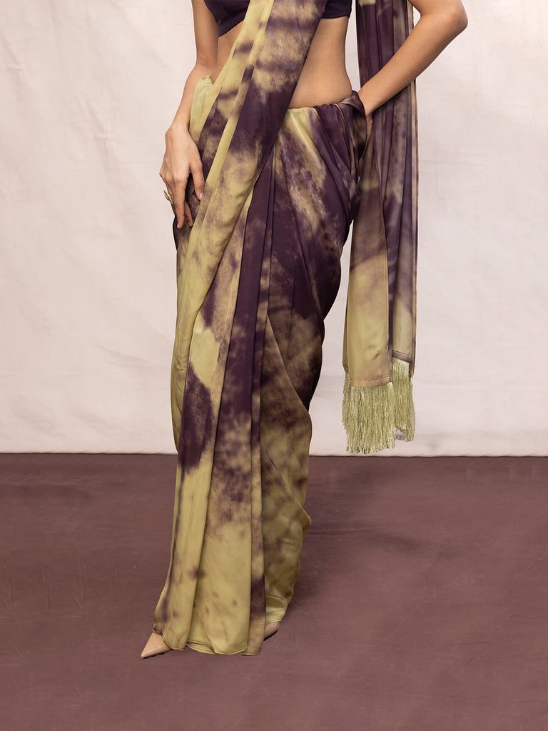 Multicolour Chiffon Digital Print Saree