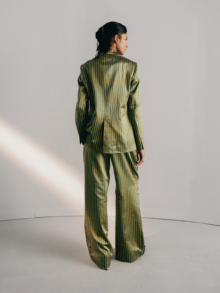 GREEN STRIPE PANTS
