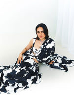 Black & White Cowhide Saree