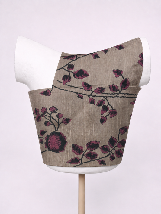 Handwoven Brown Banarasi Emboss Blouse Fabric