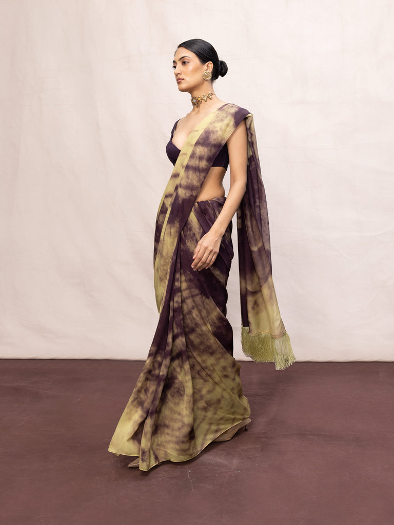 Multicolour Chiffon Digital Print Saree