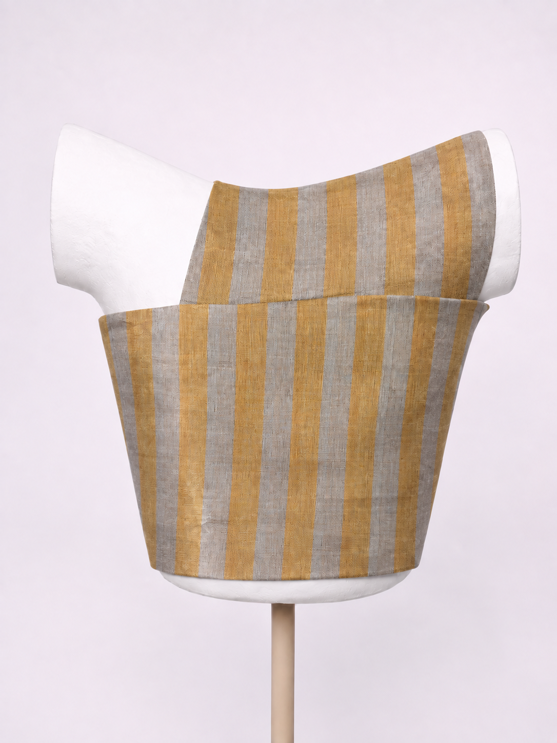 Handwoven Beige & Peach Striped Blouse Fabric