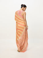 Handwoven Orange Banarasi Emboss Saree