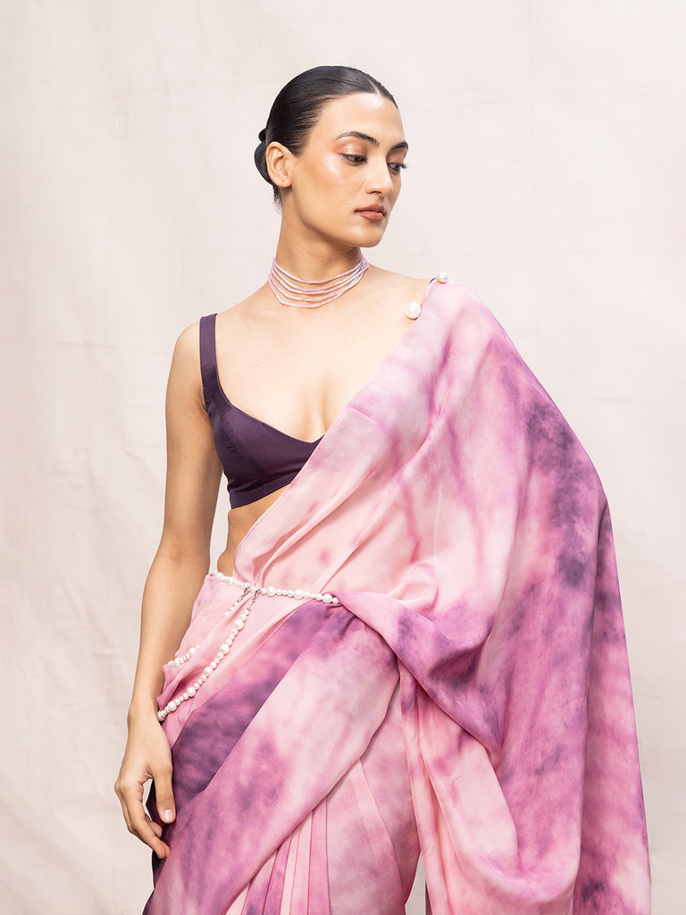 Multicolour Chiffon Digital Print Saree