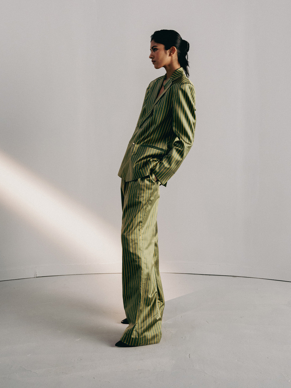 GREEN STRIPE BLAZER