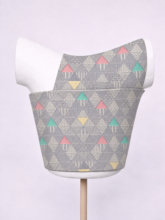 Handwoven Ice-Blue Cutwork Blouse Fabric