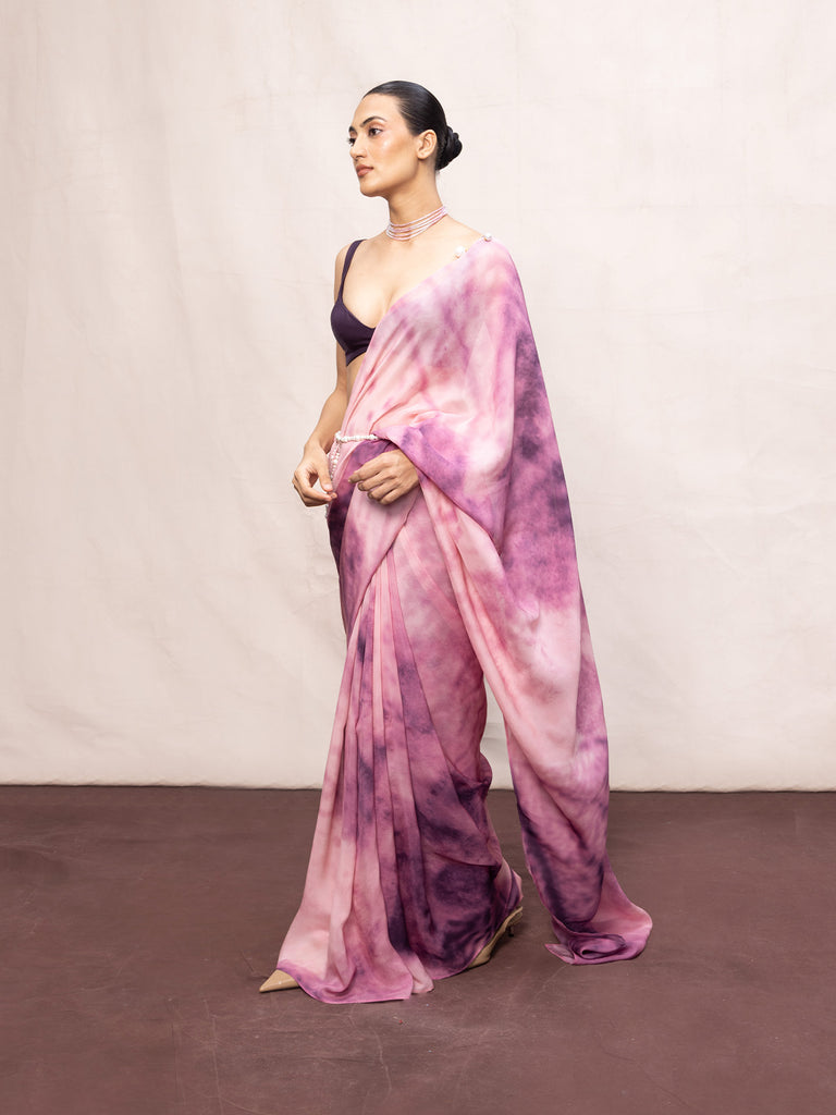 Multicolour Chiffon Digital Print Saree