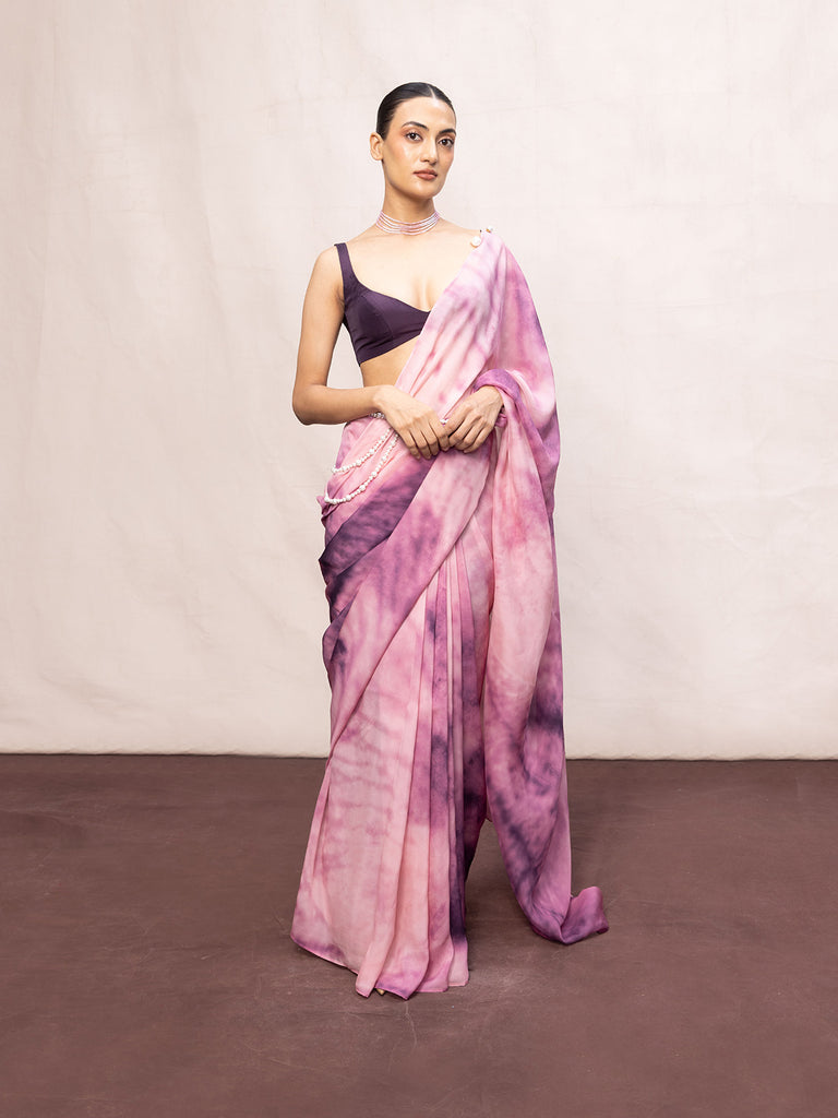 Multicolour Chiffon Digital Print Saree
