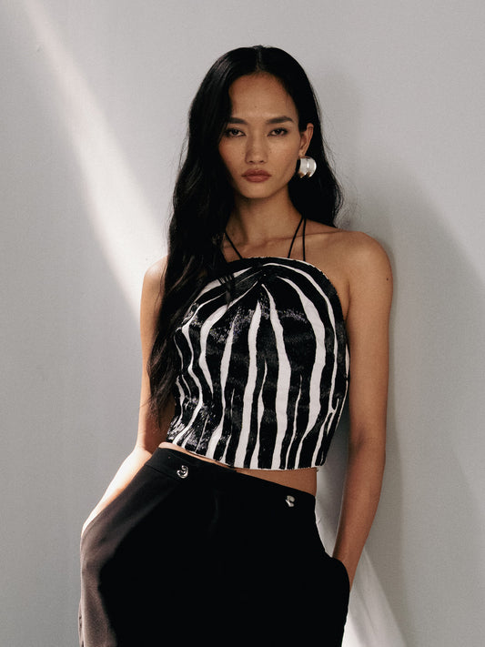 ZEBRA EMBROIDERED CORSET