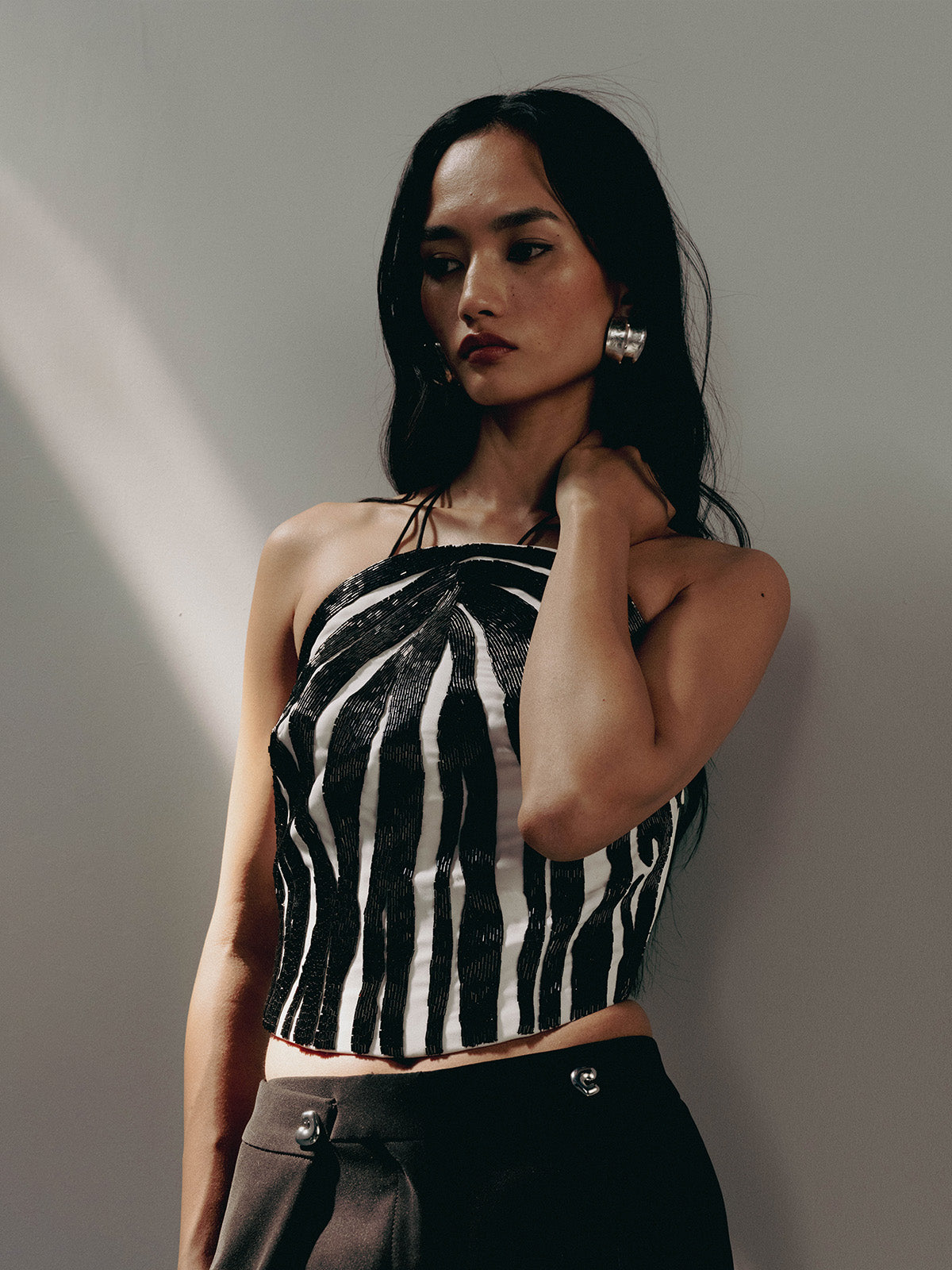 ZEBRA EMBROIDERED CORSET