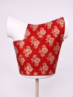 Handwoven Red Cutwork Blouse Fabric