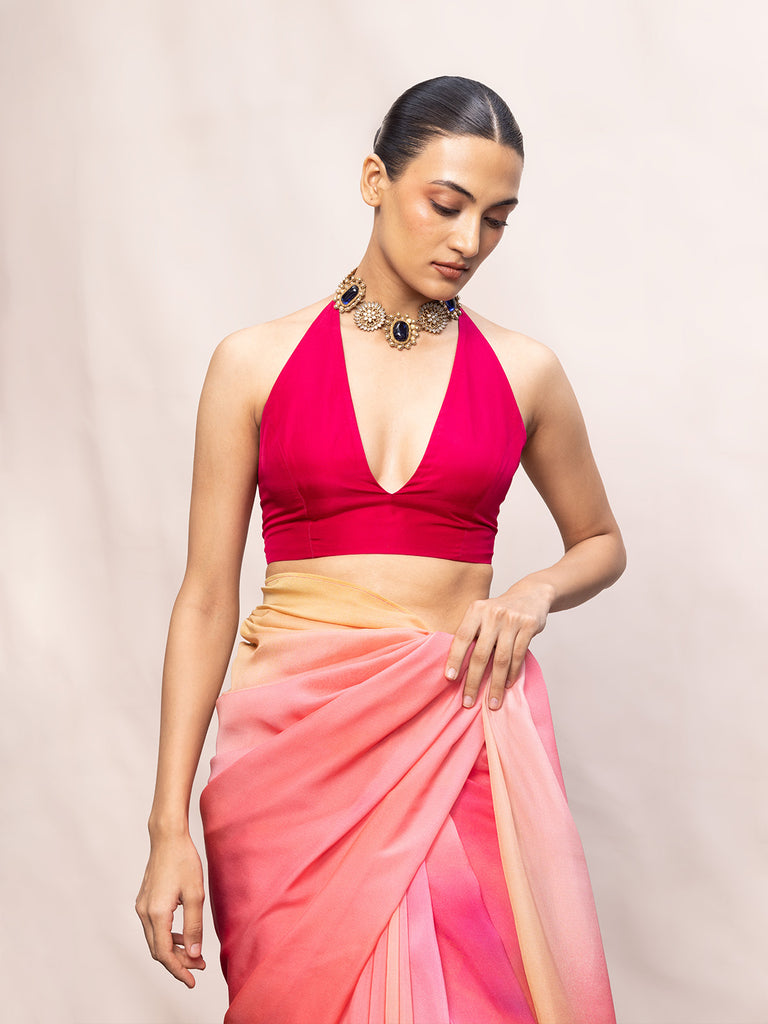 Multicolour Chiffon Digital Print Saree