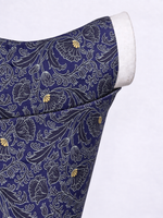 Handwoven Deep Blue Banarasi Emboss Blouse Fabric