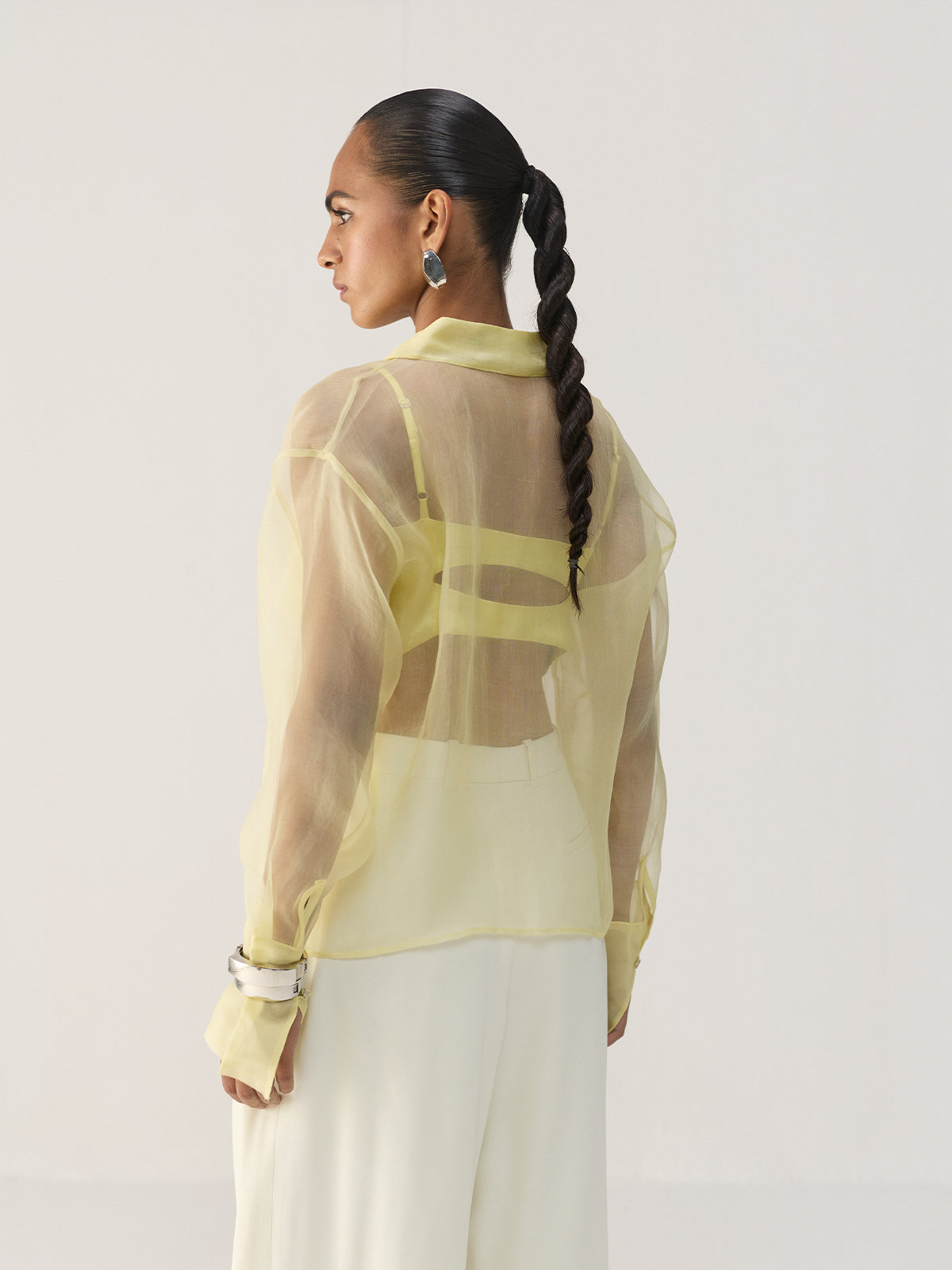 BUTTER YELLOW ORGANZA SHIRT