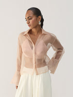 NUDE ORGANZA SHIRT