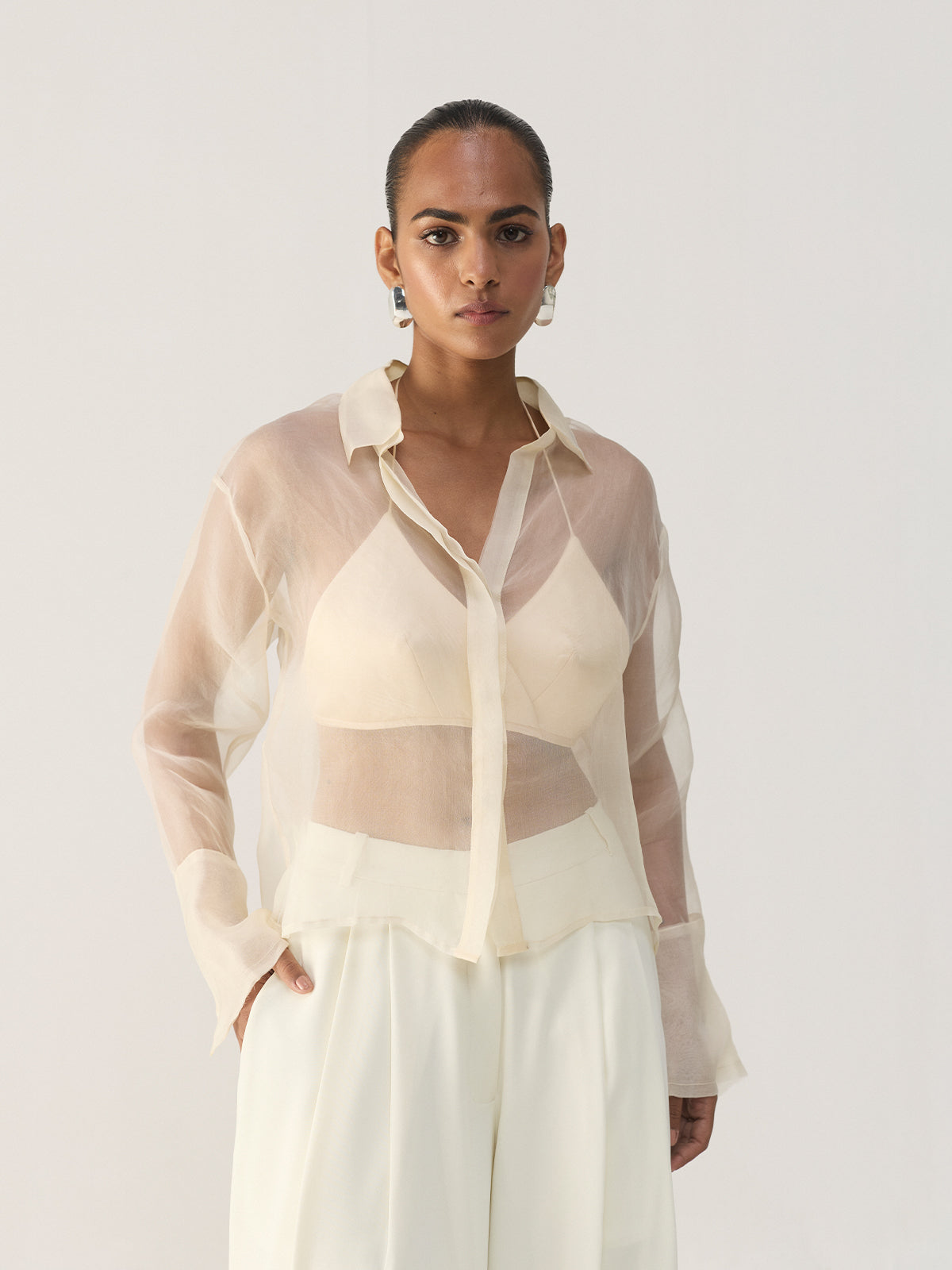 IVORY ORGANZA SHIRT