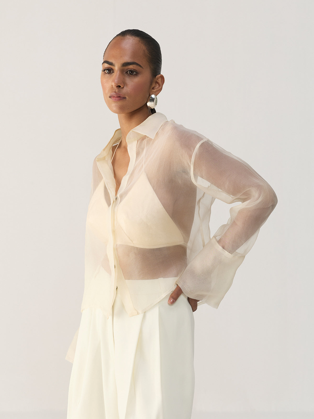 IVORY ORGANZA SHIRT