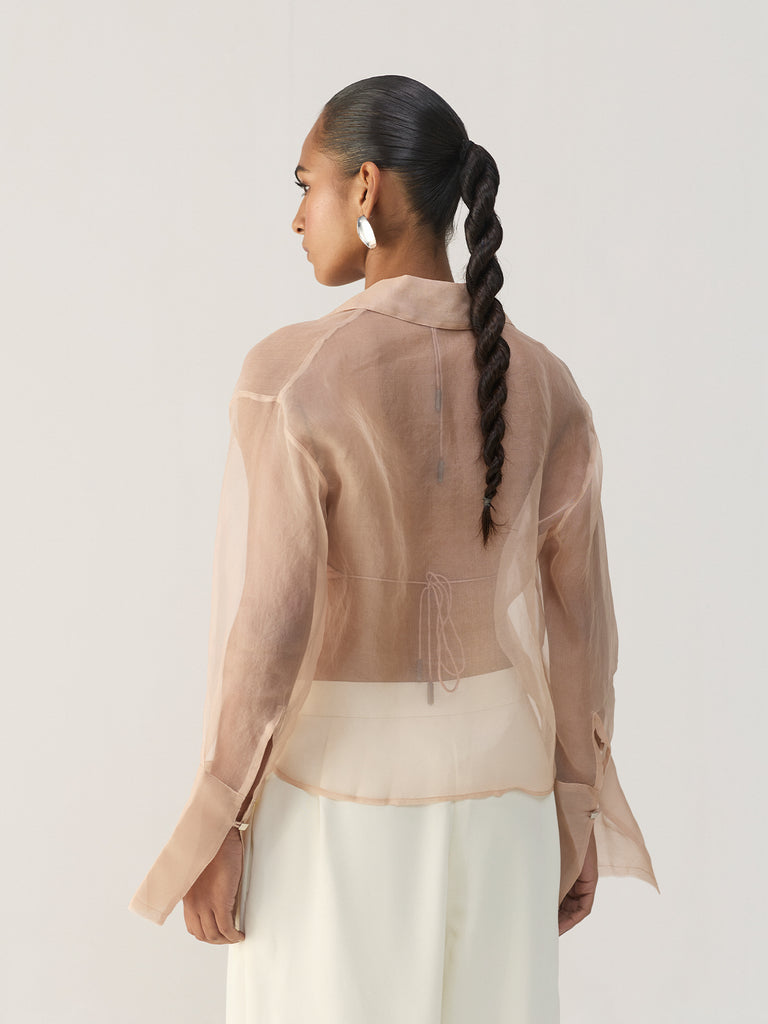 NUDE ORGANZA SHIRT