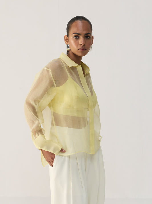 BUTTER YELLOW ORGANZA SHIRT