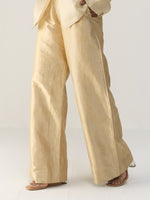 IVORY TIGER PRINT BARREL PANTS