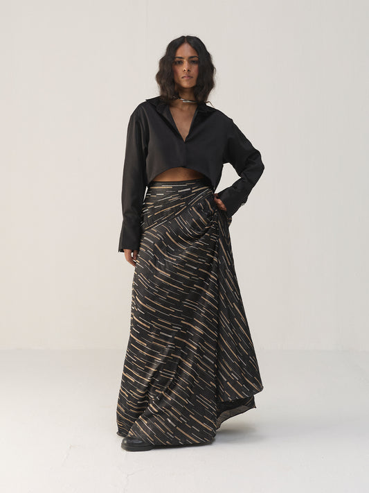 BLACK ONYX BIAS SKIRT WITH SHIRT