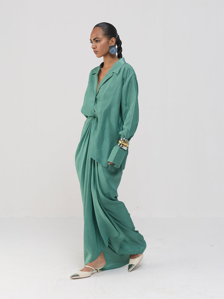 SEA GREEN SHIRT & SKIRT