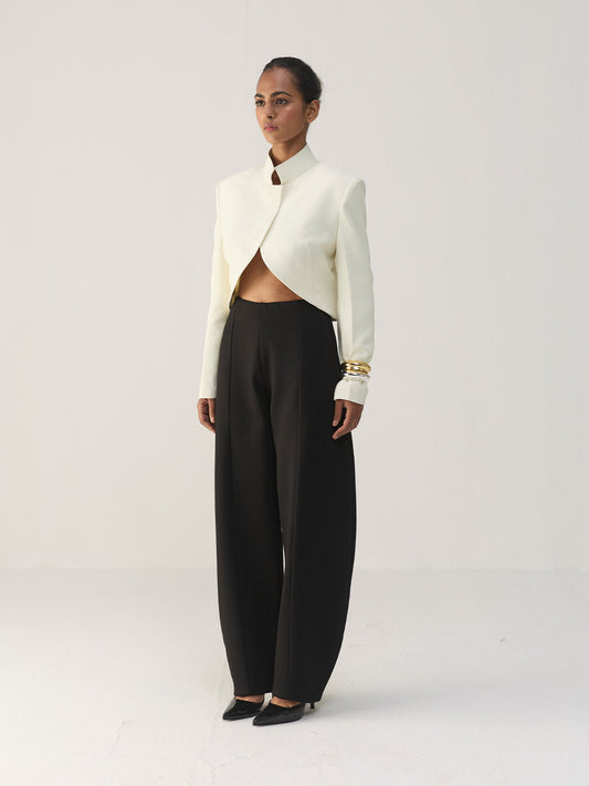 BLACK PONTE BARREL PANTS