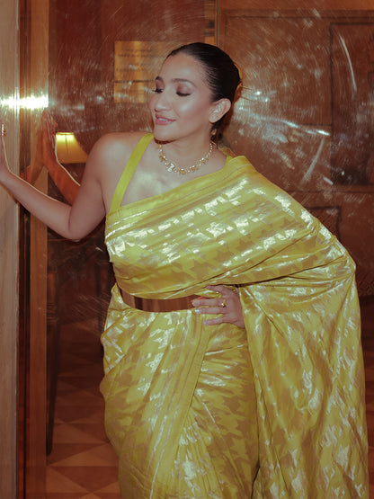 Aliya Amrin in Yellow Gerum Saree