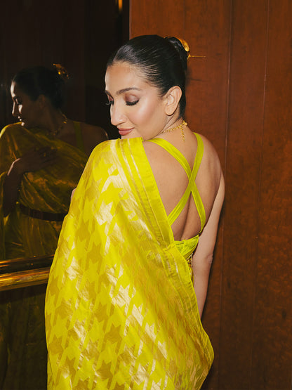 Aliya Amrin in Yellow Gerum Saree