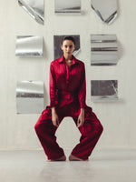 JESTER RED PINSTRIPE FLAP PANTS