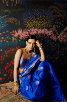 Handwoven Blue Silk Saree