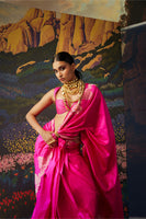 Handwoven Pink Silk Saree
