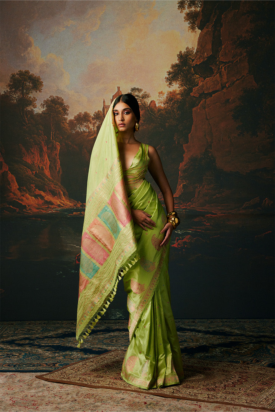 Handwoven Green Silk Saree