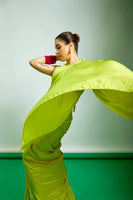 Handwoven Lime Green Silk Saree