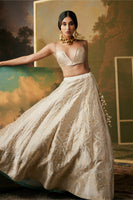 Handwoven Ivory Silk Lehenga